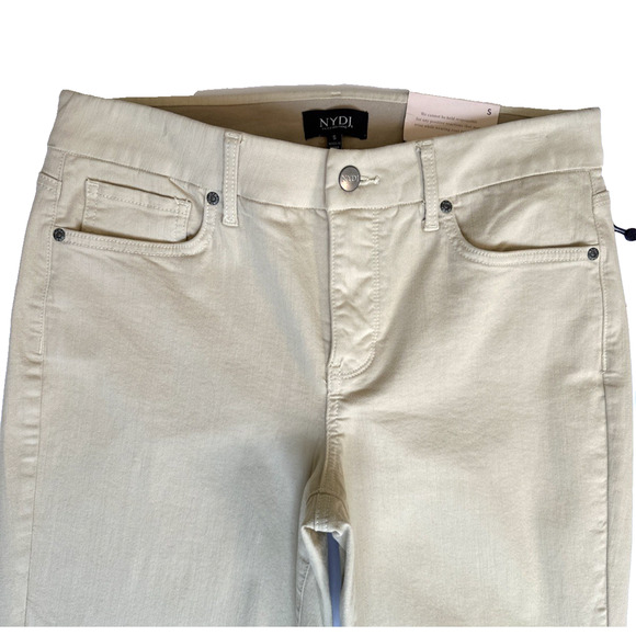 NWT NYDJ Womens Infinity Waist Relaxed Flare Leg Ankle Jean in Butter Tan Small - Picture 3 of 10